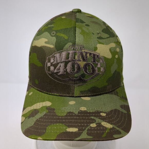 The Mint 400 Fitted Hat Camouflage S/M Embroidered 6 Panel Flexfit Yupoong - Picture 2 of 8
